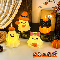 Décorations d'Halloween, bougies fantômes artificielles, bougies LED à piles pour décoration de maison hantée, fête d'horreur