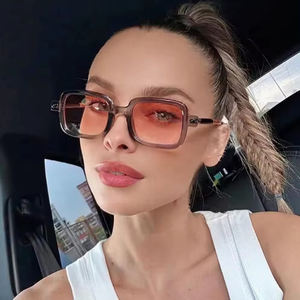 Mode carré lunettes de soleil femmes 2024 marque gris rose nuances lunettes plaine lunettes 90s Vintage Rectangle hommes lunettes de soleil UV400 - Product Image 1
