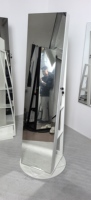 Meuble de chambre à coucher moderne multifonctionnel avec miroir, coiffeuse, table à maquillage, support de présentation de bijoux, rangement extensible