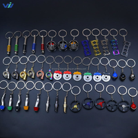 Maßgefertigter Auto-Teile-Schlüsselanhänger Getriebe-Set Manueller Schalthebel Turbo Turbinenrad Felge Bremsscheibe Bremssattel Schlüsselring Automobil-Geschenk