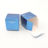Boîte en papier pliable écologique de luxe, recyclable, avec lamination mate, doublure en éponge, design bleu personnalisé, pour produits de soin de la peau, cosmétiques, électroniques