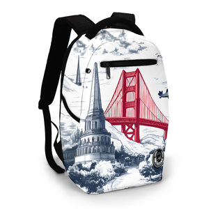 Fábrica OEM/ODM de Quanzhou: Mochila Iconic American Bridge Skyline, Mochila de Viaje de Poliéster de 20L para Hombre y Mujer - Product Image 3