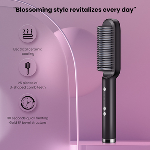 No Damage Hair Straightener <b>Brush</b> Anti-Scald PTC Fast <b>Heating</b> Electric Straightening Comb for Shiny Hair - Product Image 2