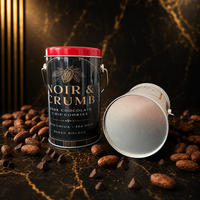 Boîte à biscuits personnalisée en PET transparent avec couvercle et fond en fer blanc et poignée en fil métallique pour l'emballage de biscuits, bonbons, chocolats et cadeaux