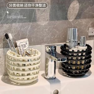 Bathroom <b>Storage</b> <b>Basket</b> For Toothbrushes And Toiletries Eco Friendly Rectangle Shape 1 Layer Personal Care <b>Storage</b> - Product Image 3