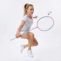 Raquette de badminton de qualité professionnelle, en acier, avec manche en PU léger, de haute qualité, durable, pour joueurs avancés, entraînement en intérieur/extérieur