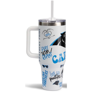 Vaso Térmico para el Día del Partido, Vaso con Brillo en los Colores del Equipo Baltimore Ravens, Taza de Viaje Aislada de 40oz con Tapa y Pajita, Taza de Café para Oficina y Auto - Product Image 2