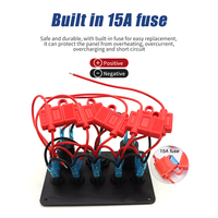 Fabricant 5 Gang Marine Panneau d'interrupteurs à bascule ronds 12V 24V DC Voltmètre LED Caravan Control Panel Switch for Automotive Car RV