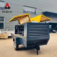 Kompresor Udara Sekrup Diesel Portabel Bersertifikasi EU EPA T4F CE 375 Cfm 8bar Mesin 80kw Motor Bantalan Pelumas 380V Jack Hammer