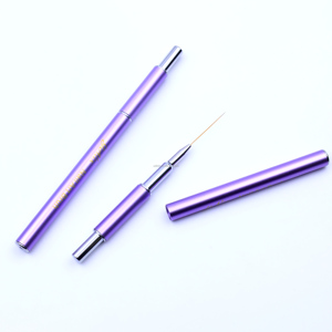 Pinceau professionnel pour détails et lignes, manche métallique violet, poils en nylon, 5mm 11mm 15mm 25mm, ultra-fin pour nail art - Product Image 5