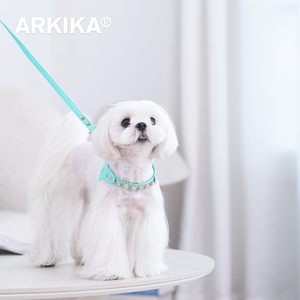Conjunto de Arnés de Cuero para Perro, Arnés Ajustable para Perro Pequeño con Correa a Juego, Decoración de Cristal, Cuero PU, Disponible en Stock - Product Image 6