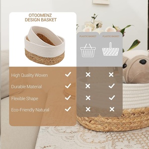 Toptan <span class=keywords><strong>3</strong></span>-pack dokuma pamuk karışık su sümbül eşya kutuları raflar dikdörtgen giysi için oyuncak havlu kare kreş sepeti - Product Image 3