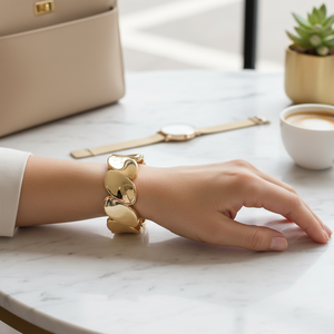 Braccialetti a cerniera placcato oro Extra larosio accessori moda con finitura oro Premium - Product Image 3