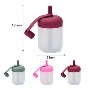Ensemble de tasses à bec réutilisables en silicone pour bébé, avec poignée facile à saisir, pour tout-petits et enfants, vaisselle pour repas, logo personnalisé, vente en gros - Product Image 2