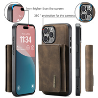 Étui pour iPhone 18 Pro Max avec recharge sans fil, support magnétique pour cartes, en similicuir, compatible avec iPhone 17 Air, 16 Plus, 15, 14, 13, 12