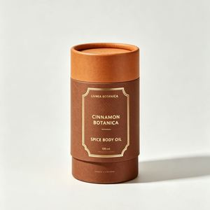 Linnea Botanica Cinnamon Spice Silicone <b>Oil</b> Body <b>Oil</b> 100ml Recyclable Paper Tube Packaging Four-Color Printed - Product Image 1