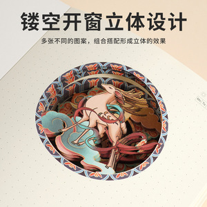 สมุดลายการ์ตูนแบบกำหนดเอง 3 มิติ พร้อมตราประทับแบบกลวง ตัดกระดาษไดคัท ใช้ซ้ำได้ สมุดบันทึกสร้างสรรค์ ของขวัญทางธุรกิจ - Product Image 3