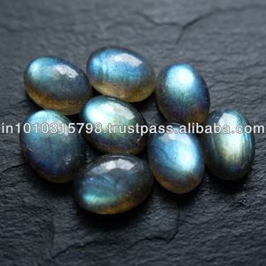 ลาบราดอไรต์ธรรมชาติขายส่ง ขนาด 10x14 มม. รูปไข่ แบบคาโบชอง สีฟ้าประกายมุก พร้อมการรับรองจากผู้ตรวจสอบบุคคลที่สาม สำหรับทำเครื่องประดับ - Product Image 3