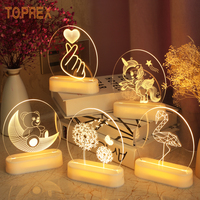 Lumières décoratives islamiques pour la maison, décorations du Ramadan, lumières LED esthétiques en acrylique pour la chambre, lumières de nuit pour filles