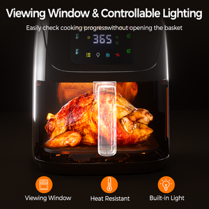 Friteuse à air numérique 7 L grande capacité avec fenêtre visible, revêtement antiadhésif, cuisson sans huile pour la maison - Product Image 2