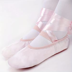 Zapatillas de Ballet Suaves para Niñas, Diseño de Garra de Gato, Zapatos de Práctica de Danza China, Correa de Satén con Graduación Profesional - Product Image 3