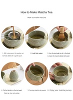 Ensemble de thé moderne Baibenli : Bol en céramique de porcelaine fine, écologique, durable et portable, pour le thé matcha et la préparation de la poudre de matcha légère.