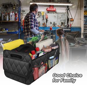 Organisateur de coffre de voiture pliable multifonctionnel avec 6 poches, en polyester imperméable, pour voiture/SUV - Product Image 6