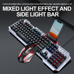 Ensemble <span class=keywords><strong>clavier</strong></span> et souris de jeu filaire en aluminium rétroéclairé LED à <span class=keywords><strong>prix</strong></span> de gros, combo <span class=keywords><strong>clavier</strong></span> et souris de jeu filaire arabe/anglais - Product Image 3