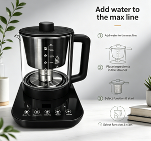 Macchina <span class=keywords><strong>Elettrica</strong></span> per Tè al Latte in Vetro Senza Fili da 1,5L con Funzione Mantenimento Calore e Preparazione Automatica per Chai e Caffè - Uso Domestico e All'aperto - Product Image 2