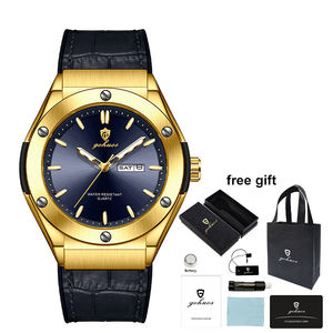 Relojes de Pulsera Gohuos 8820 de Lujo con Correa de Cuero Clásica para Hombre, Relojes de Cuarzo Originales para Hombre, Reloj, Montre, Resistentes al Agua, con Manecillas Luminosas - Product Image 2
