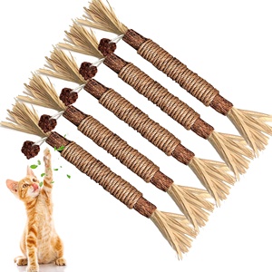 100% <b>Natural</b> Cat Silver Catnip Rattan Dental Care Mix StickKitten Mint Tooth Cleaning Stick Cat Chew Stick Toys - Product Image 1