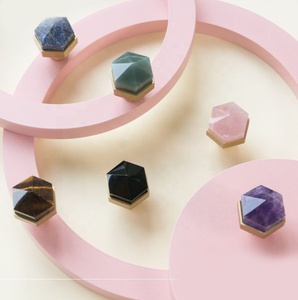 Hot Sale Hexangular Quartz Furniture Drawer Pull Natural <strong>Crystal</strong> Handle Cabinet <strong>Knobs</strong> - Product Image 1