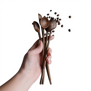 Wholesale Sustainable Vintage Wooden Teaspoon 5.8 Inch Plant Pattern <b>Small</b> Spoons Honey Jam Condiments Dishwasher Safe Kitchen - Product Image 1