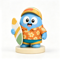 Boîte Mystère Personnalisable en PVC sur le thème du Surf, Figurine de Bureau Tendance et Jouable, Jouet Décoratif Mignon, Jouet Artistique 8,5 cm