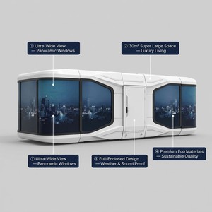 <span class=keywords><strong>Casa</strong></span> Cápsula Móvil de Lujo E6 de 30m2 y 9m de Altura, <span class=keywords><strong>con</strong></span> Cama King Size de Alta Tecnología, Baño <span class=keywords><strong>con</strong></span> Separación Húmedo/Seco y <span class=keywords><strong>Tragaluz</strong></span> de Cielo Estrellado Extra Grande - Product Image 2