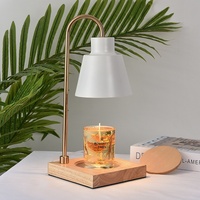 Lampe chauffe-bougie électrique de luxe nordique en bois massif et métal, avec diffuseur d'arômes réglable pour bougies parfumées d'intérieur (vente en gros)