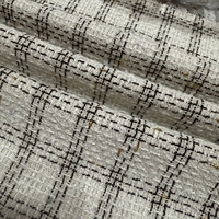 Tela Tweed a Cuadros Metálica Dorada de 310 g/m², 100% Poliéster, Teñida con Hilo, Tejido Transpirable, Chaqueta de Lujo para Mujer, Traje, Abrigo SDD-10325