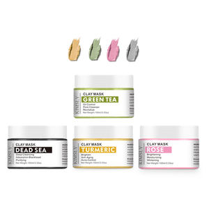 Private Label organik yüz yağ kontrolü ve akne kaldırma pembe zerdeçal YEŞİL ÇAY yüz kil çamur maskesi - Product Image 3