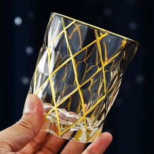 Sortie d'usine de haute qualité ligne d'or peint verre whisky gobelet tasse à vin - Product Image 2