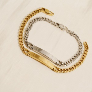 <span class=keywords><strong>Bracelet</strong></span> chaîne en acier inoxydable courbé en titane pour couples, bijoux de mode unisexe, vente chaude - Product Image 2