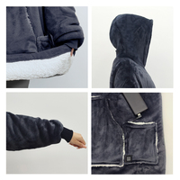 Luxuriöse Übergroße Beheizte Strick-Hoodie-Decke Superweiche Sherpa-Fleece Tragbare Wurfdecke für Bett und Sofa Maßgefertigte Faltbare Robuste Vier-Wege-Decke