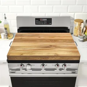 Foldable Wood Gas Stove Top Cover With Handles Bamboo Noodle Board Stove Cover For Electric Gas Stove Top