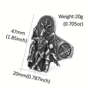 Offre Spéciale européen et américain rétro Cool Design hommes bague Collection à la mode métal Totem géométrie pour cadeau et bijoux de fête - Product Image 6