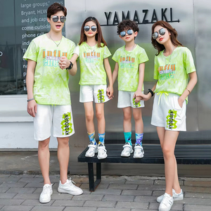 Tenues assorties pour la famille en été, t-shirt et short pour couple, père et <span class=keywords><strong>fils</strong></span>, ensemble de vêtements pour mère et fille, vêtements de famille - Product Image 3
