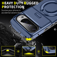 Coque de protection avec anneau support et cache-caméra coulissant pour Google Pixel 11 Pro XL, 10 Pro XL, Pixel 9 Pro XL, 11, 10A, 9A, 8, 8A