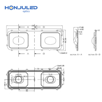 HONJU Lentille de lumière optique LED pour lampadaire solaire à double tête avec réflecteurs hétérogènes à structure plane-convexe durable