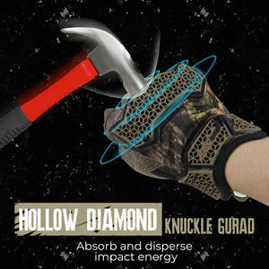 Tres medios dedos Camo caza senderismo pantalla táctil ciclismo motocicleta tiro guantes tácticos TPR guante protector de impacto - Product Image 3