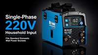 Nouvelle soudeuse à inverter portable 4-en-1 ROLWAL avec écran LCD, pour soudage MIG, fil fourré et Lift, 160A, cycle de service 40%