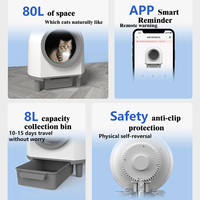Litière automatique pour chat Contrôle par application Élimination des odeurs Protection de sécurité Boîte à litière autonettoyante intelligente anti-pincement pour plusieurs chats