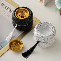 Brûleur d'encens moderne simple en résine oblate Moyen-Orient Arabe Brûleur d'aromathérapie portable Décoration de bureau à la maison Religieux